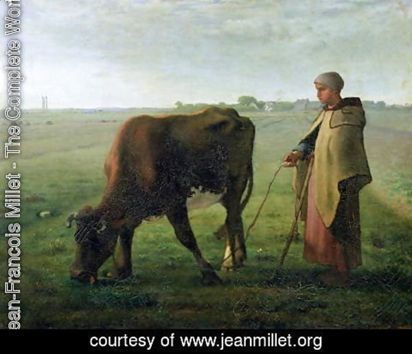 Jean-Francois Millet - Woman Grazing her Cow, 1858