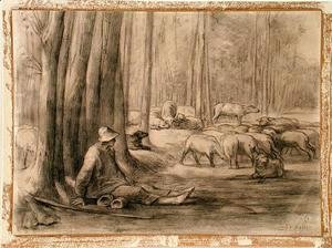 Jean-Francois Millet - The drinking place in the forest