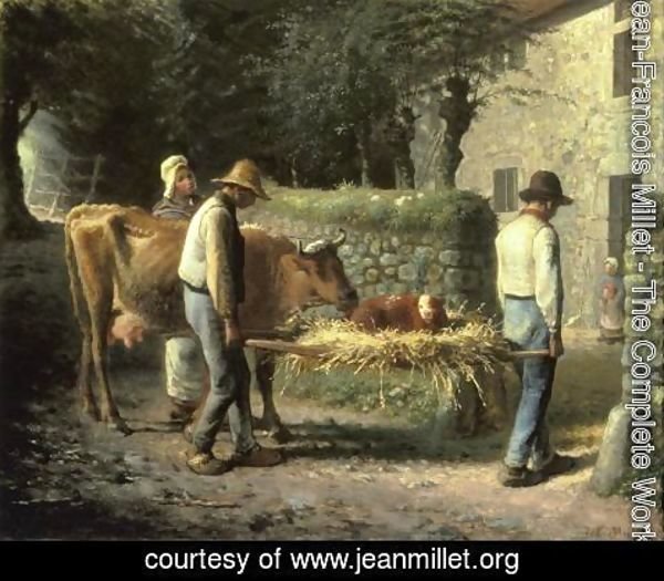 Jean-Francois Millet - Peasants Bringing Home a Calf Born in the Fields