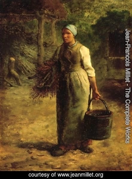 Jean-Francois Millet - Woman Carrying Firewood and a Pail