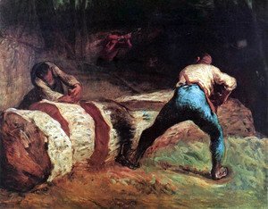 Jean-Francois Millet - Forest workers in the wood saws