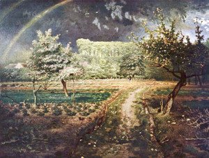 Jean-Francois Millet - Paysage de printemps avec arc-en-ciel (Le Printemps)
