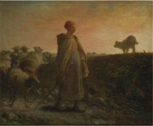 Jean-Francois Millet - Shepherdess Returning With Her Flock