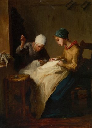 Jean-Francois Millet - The Young Seamstresses