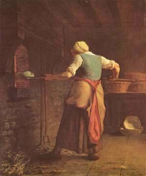 Jean-Francois Millet - Woman baking bread