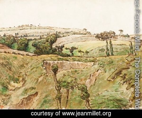 Jean-Francois Millet - A Hilly Landscape