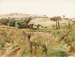 Jean-Francois Millet - A Hilly Landscape