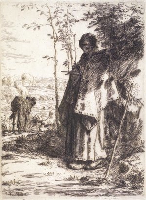 Jean-Francois Millet - The Large Shepherdess