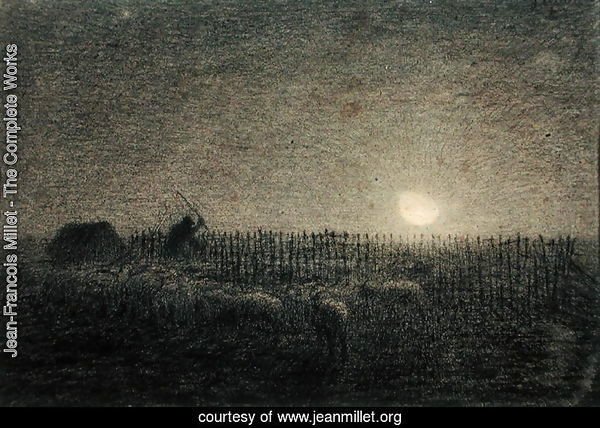 The Shepherd at the Fold by Moonlight