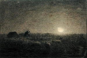 The Shepherd at the Fold by Moonlight
