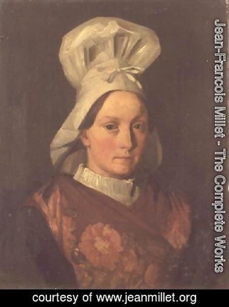 Jean-Francois Millet - Portrait of the artist's sister, Emily, c.1841-45