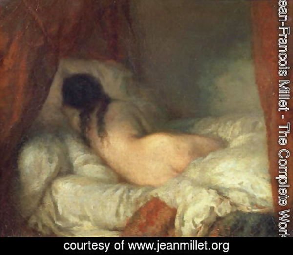 Jean-Francois Millet - Reclining Female Nude, c.1844-45