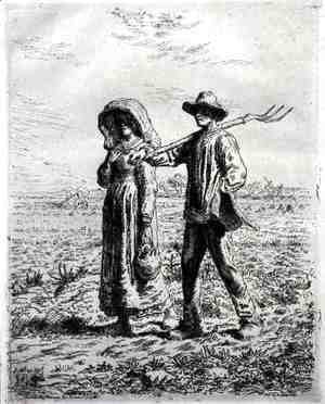 Jean-Francois Millet - Setting off for Work, 1863