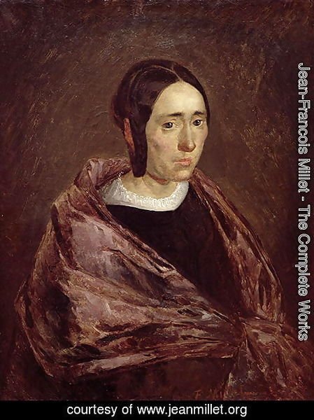 Jean-Francois Millet - Portrait of Catherine Roumy
