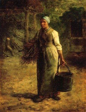 Jean-Francois Millet - Woman Carrying Firewood and a Pail