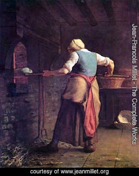 Jean-Francois Millet - Frau beim Brotbacken