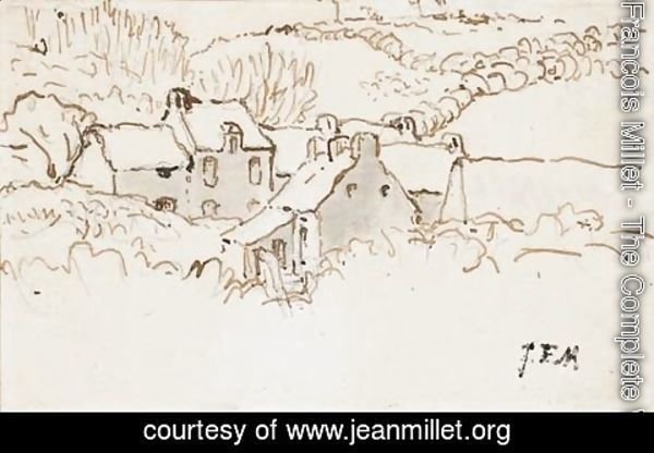 Jean-Francois Millet - Village dans la campagne normande