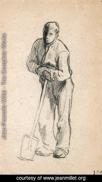 Jean-Francois Millet - Paysan appuy sur sa bche (Peasant Leaning on a Shovel)