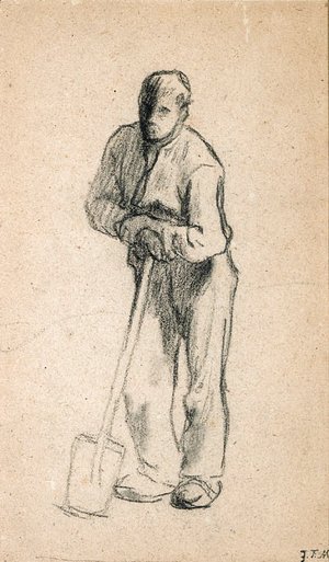 Jean-Francois Millet - Paysan appuy sur sa bche (Peasant Leaning on a Shovel)
