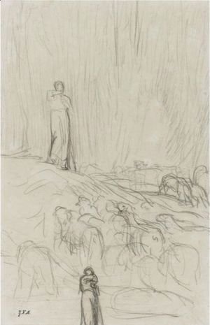 Jean-Francois Millet - A Shepherdess And Her Flock 2