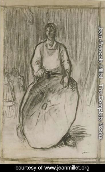 Peasant Holding A Winnowing Basket