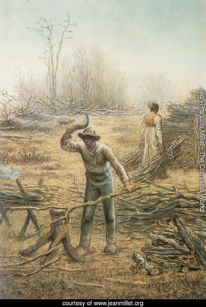 Lumberjack preparing firewood