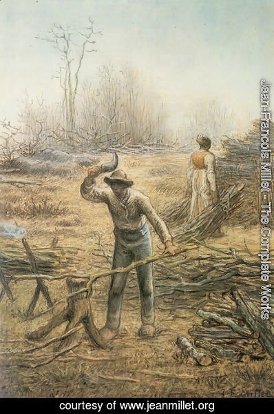 Jean-Francois Millet - Lumberjack preparing firewood