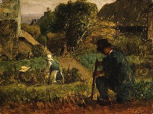 Jean-Francois Millet - Garden Scene