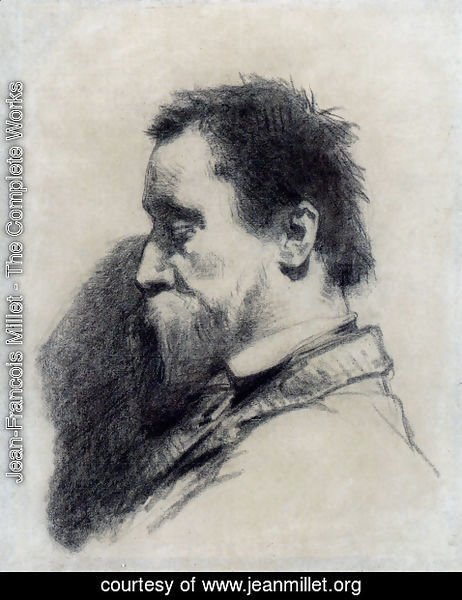Jean-Francois Millet - Portrait Of A Man  Said To Be Leopold Desbrosses